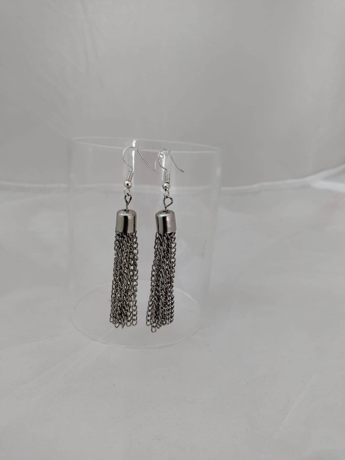 Silver tassle earrings [SKU00012]