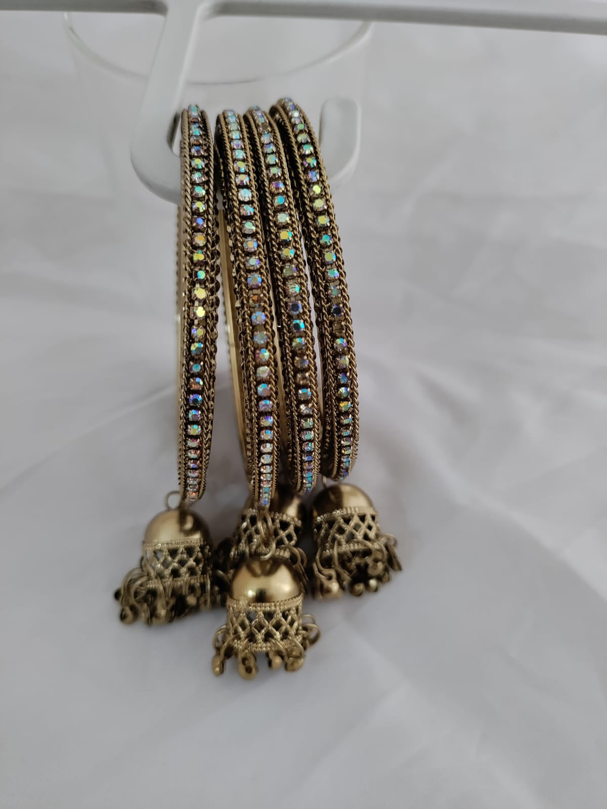 stone studded antique gold/silver bangles [SKU00030]