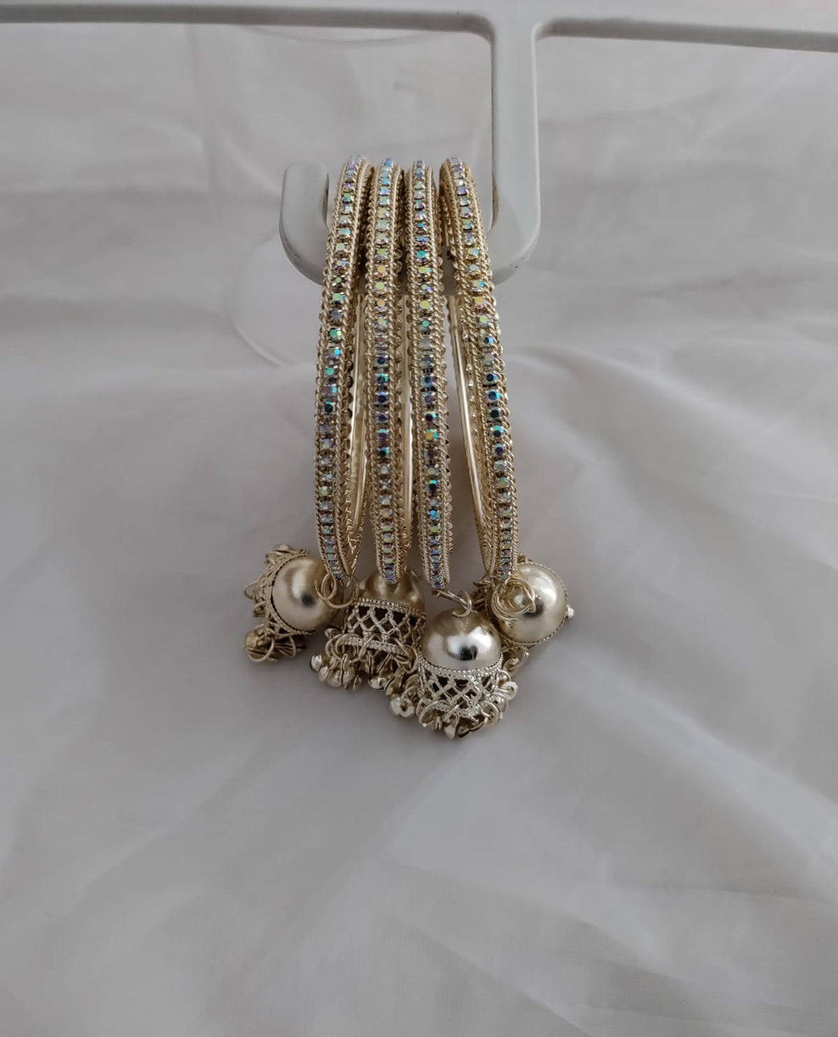 stone studded antique gold/silver bangles [SKU00030]