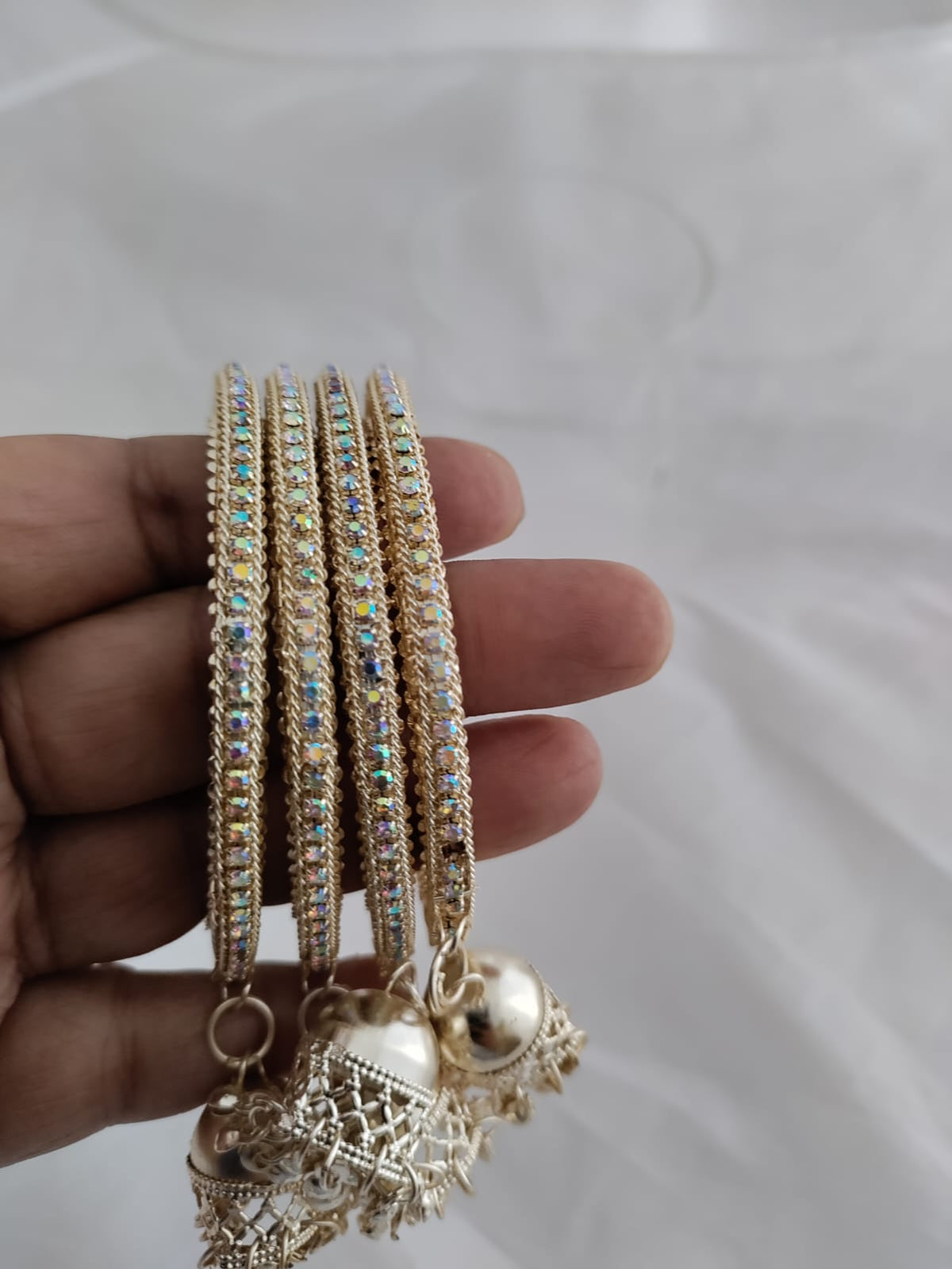 stone studded antique gold/silver bangles [SKU00030]