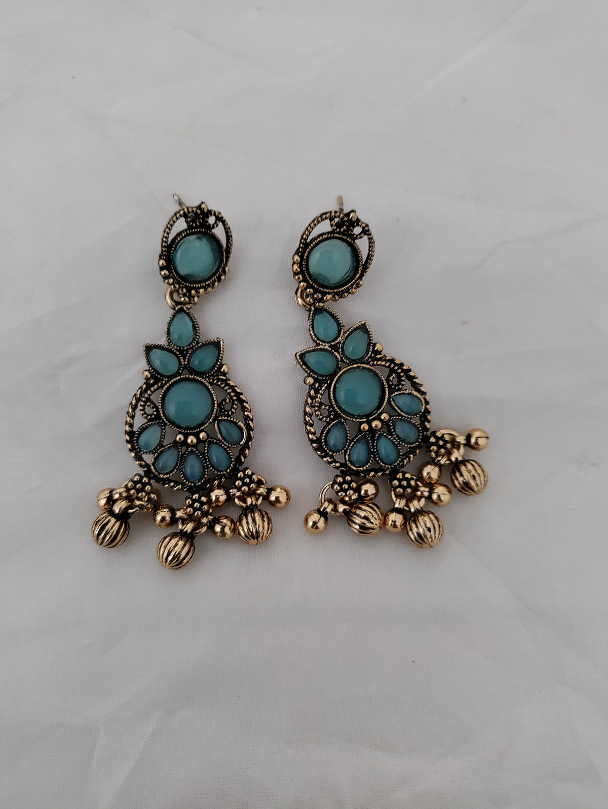 Baby blue and pink earrings