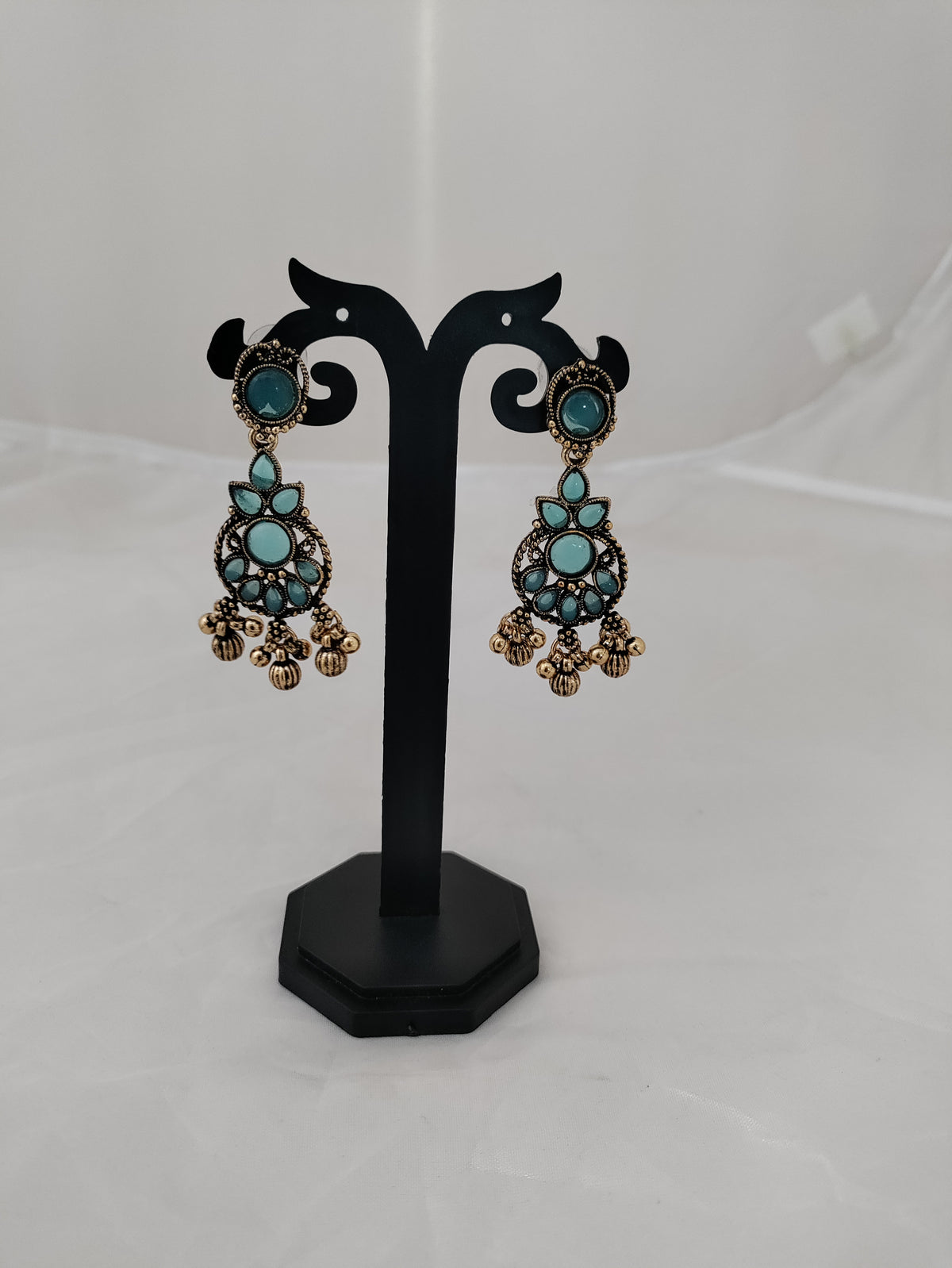 Baby blue and pink earrings