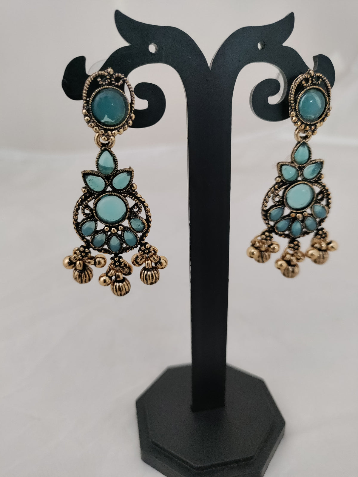 Baby blue and pink earrings