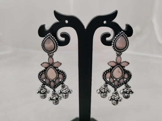 Baby blue and pink earrings