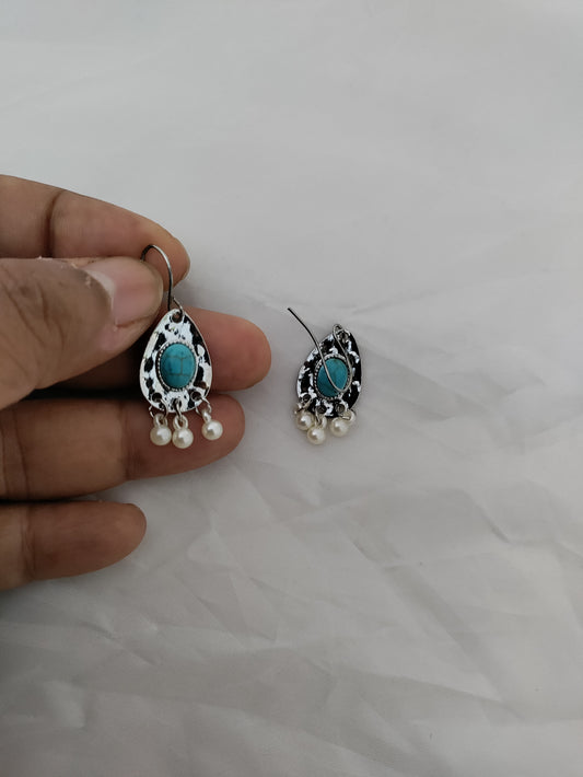 Turquoise and silver earrings