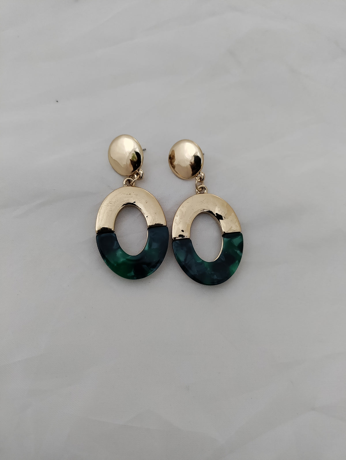 Gold plated acrylic earrings