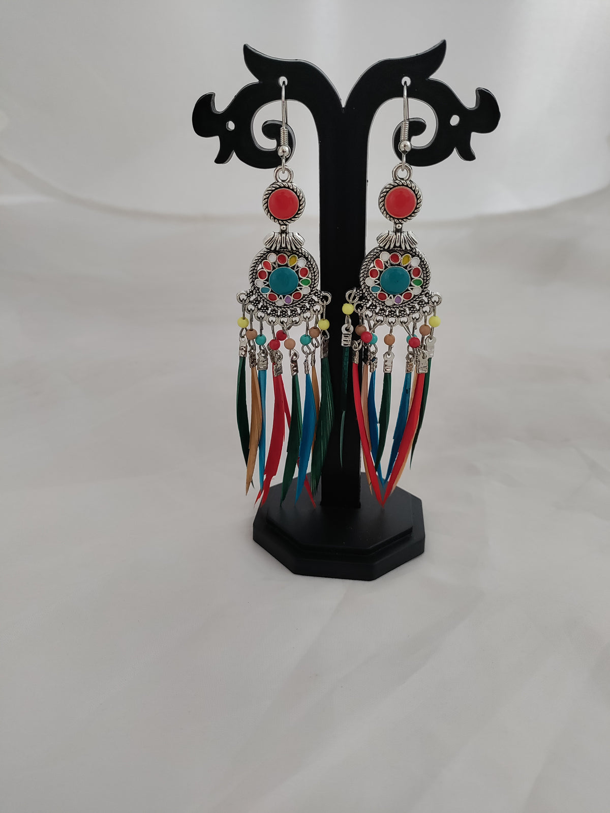 Beautiful light weight silver earrings in eye-catching colors