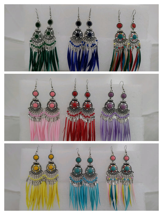 Beautiful light weight silver earrings in eye-catching colors