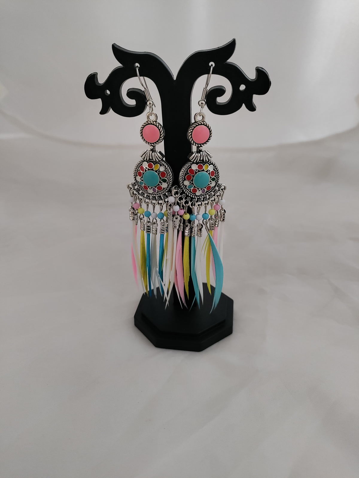 Beautiful light weight silver earrings in eye-catching colors