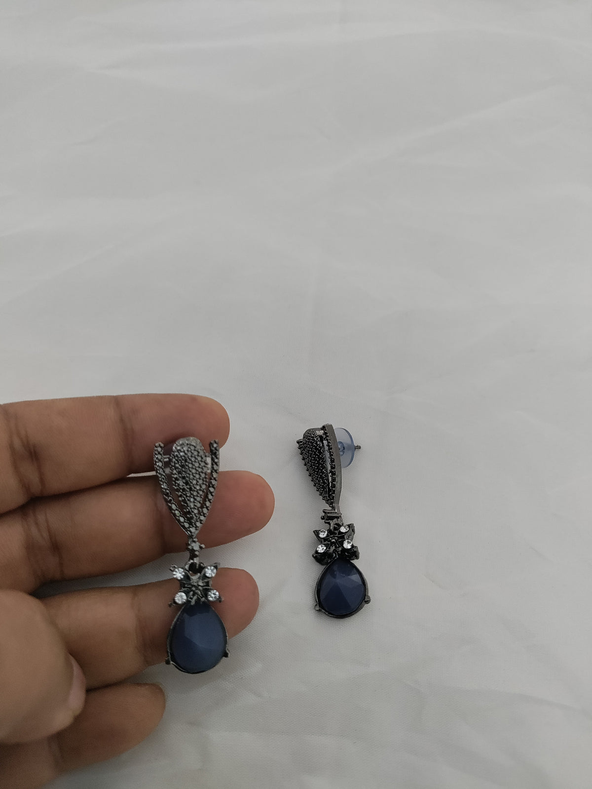 Bluish grey earrings