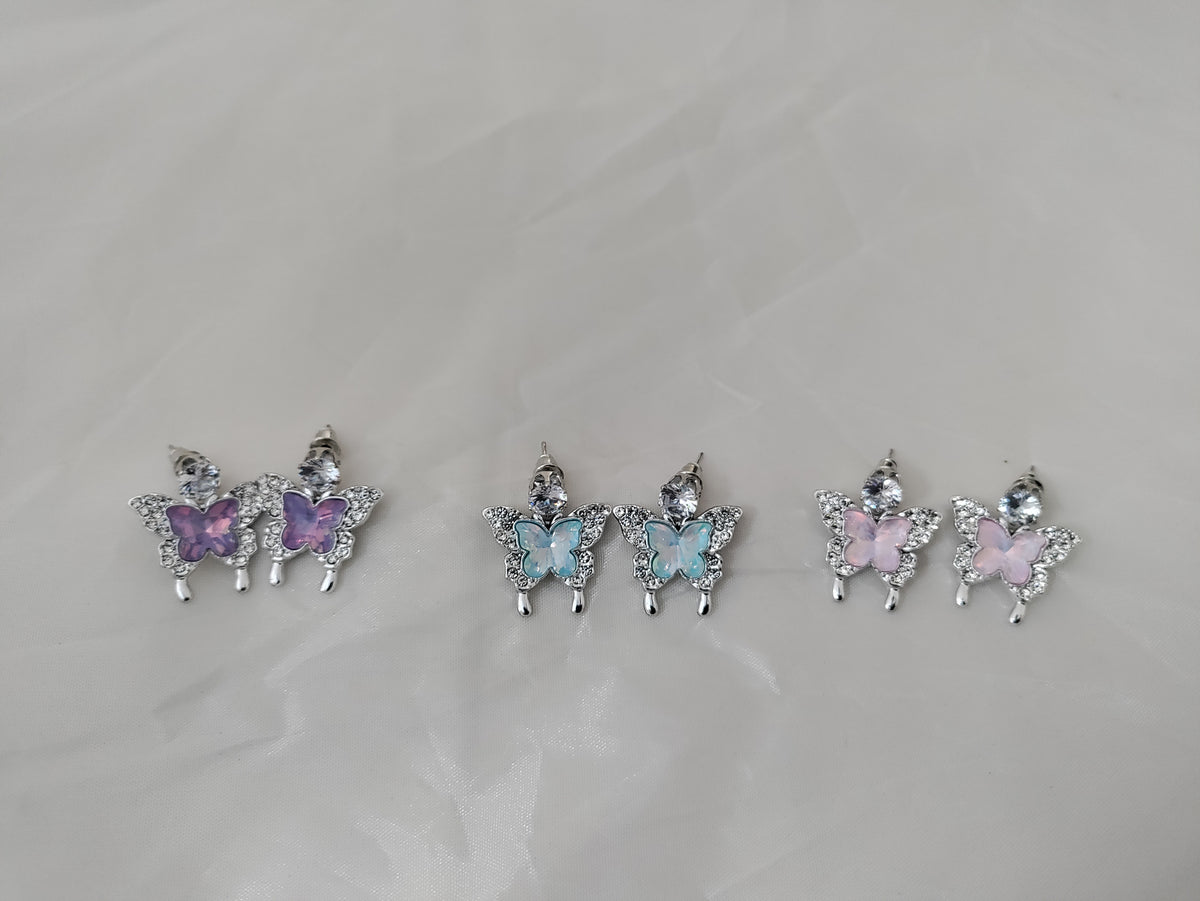 Sparkly butterfly earrings