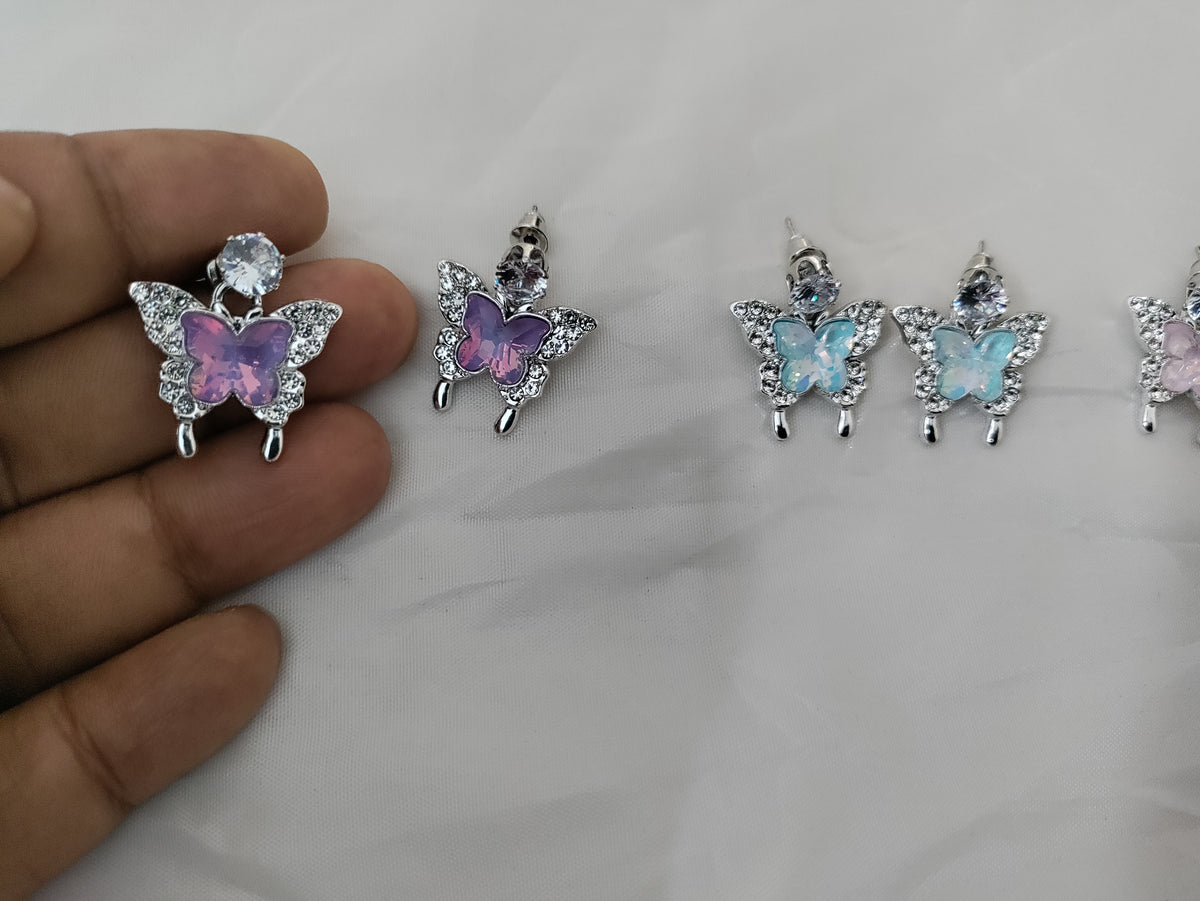Sparkly butterfly earrings