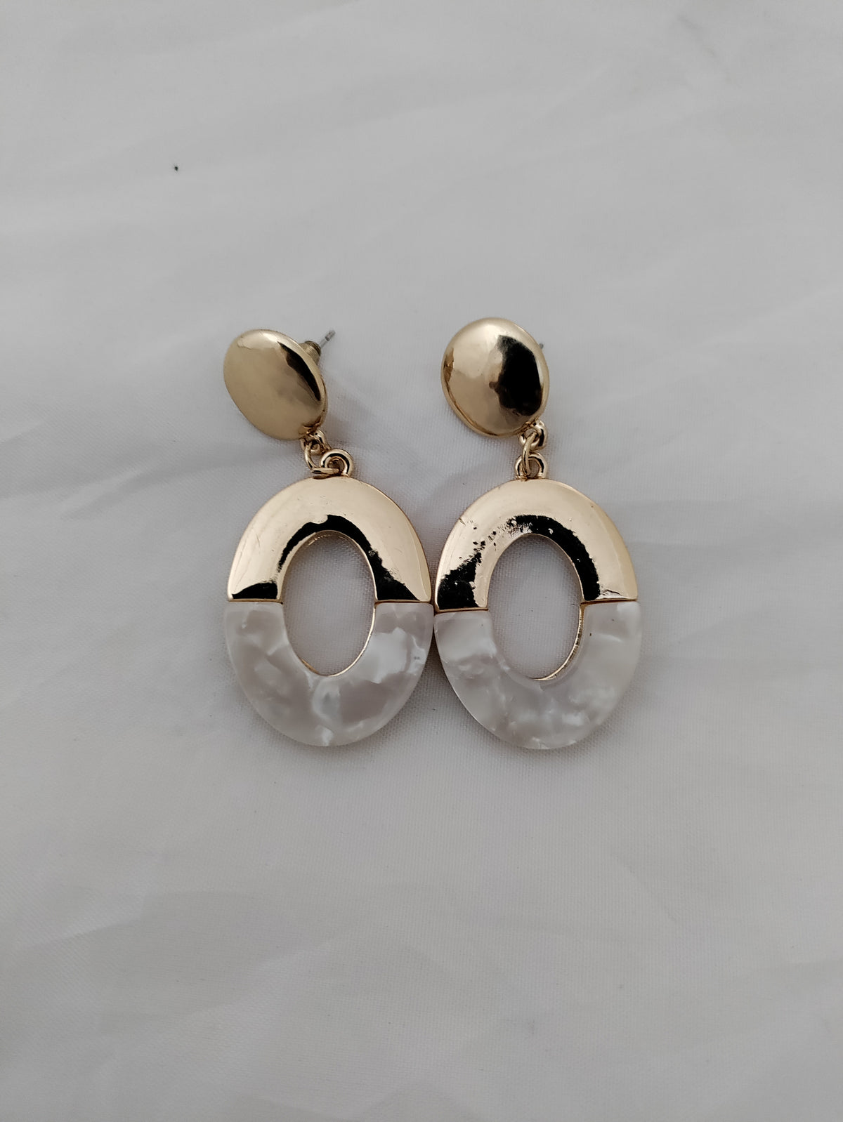 Gold plated acrylic earrings