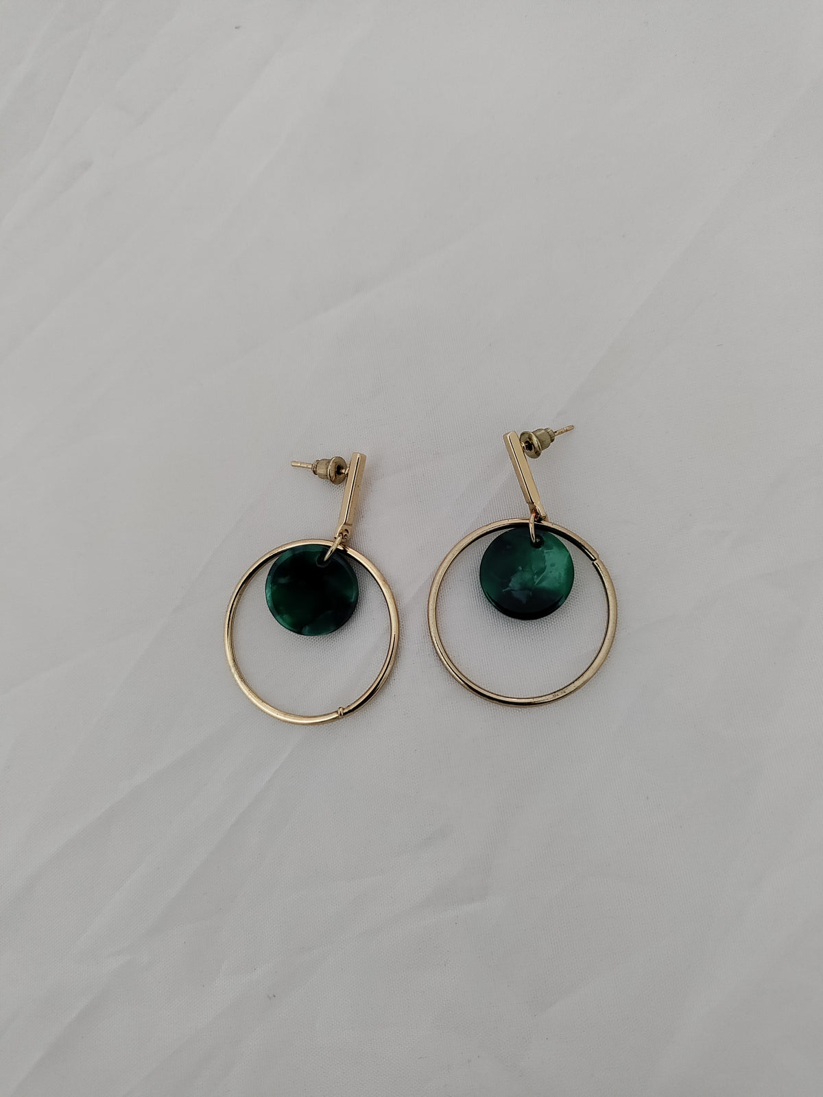 Trendy gold plated acrylic earrings